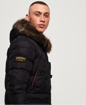 Superdry Chinook Parka Férfi Kabát Fekete | ZNTBS3802